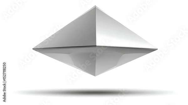Obraz A silver pyramid shape is floating in the air