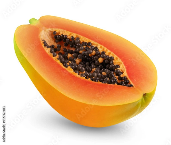 Fototapeta Half of papaya isolated on transparent background.