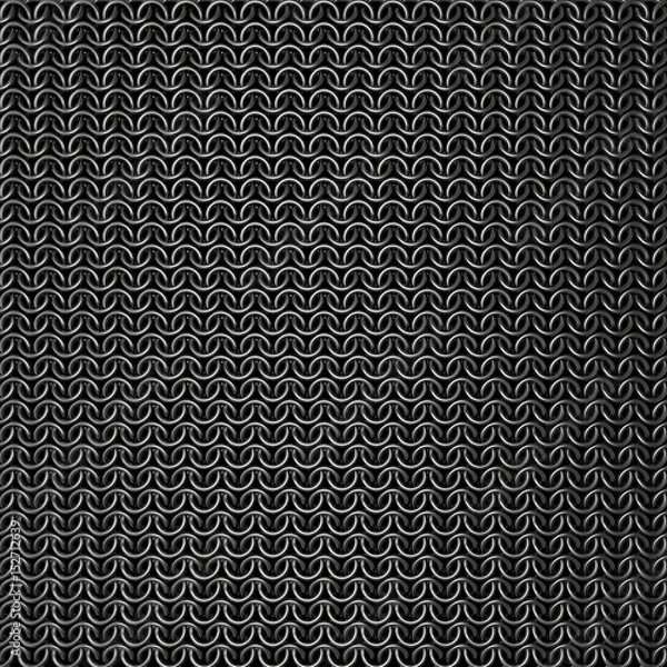 Fototapeta chain mail texture from steel 3d rendering