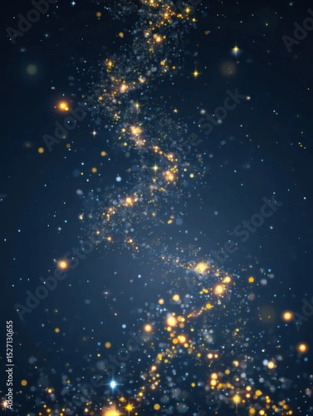 Fototapeta Dark blue background with some flowing light decoration, magic style