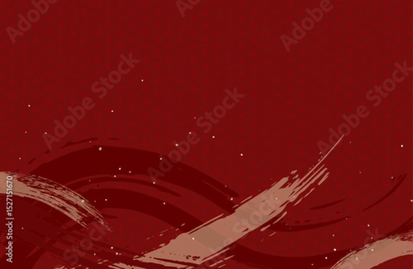 Obraz えんじ×金色和風背景素材ベクターイラスト 高級感 シック 赤