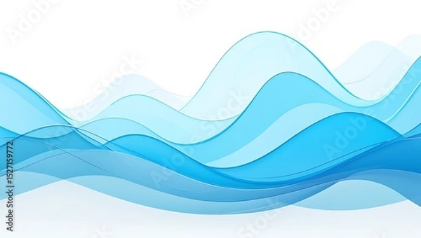 Fototapeta Abstract Blue Wave Design Serene Water Seamless Pattern Background