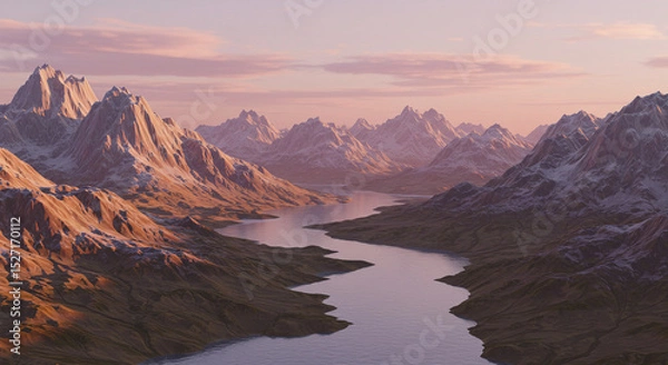 Fototapeta sunrise over the mountains