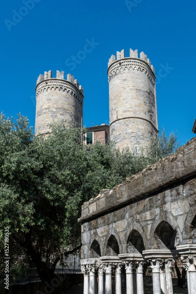 Obraz view of Porta Soprana ,Porta di Sant'Andrea, in Genoa, Italy