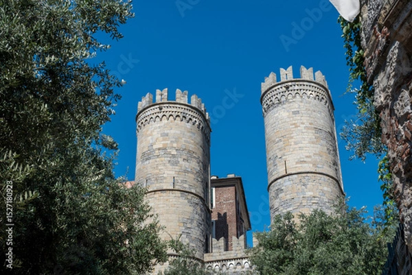 Obraz view of Porta Soprana ,Porta di Sant'Andrea, in Genoa, Italy