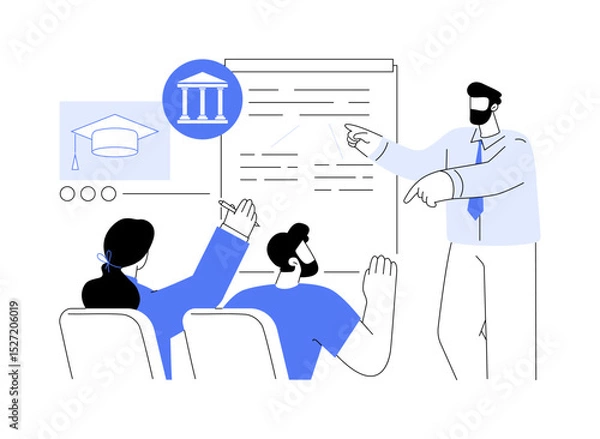 Obraz Socratic method isolated cartoon vector illustrations.