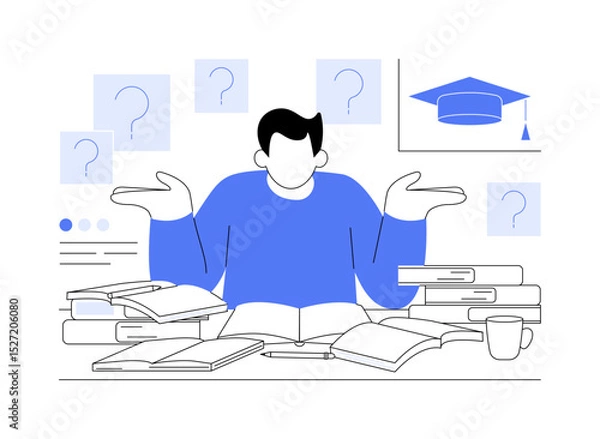 Obraz Choosing thesis topic isolated cartoon vector illustrations.