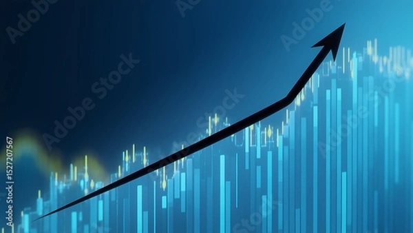 Fototapeta Growth trends in business sector financial analysis graphical data representation digital environment strategic viewpoint