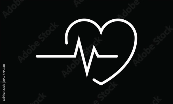 Obraz set of icons and symbols ECG - EKG signal, Heart pulse line concept design
