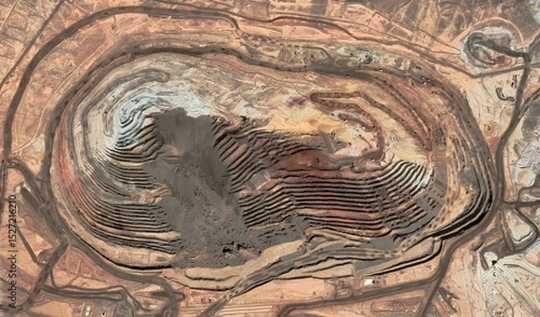 Fototapeta Chuquicamata Mine, Chile: Aerial View
