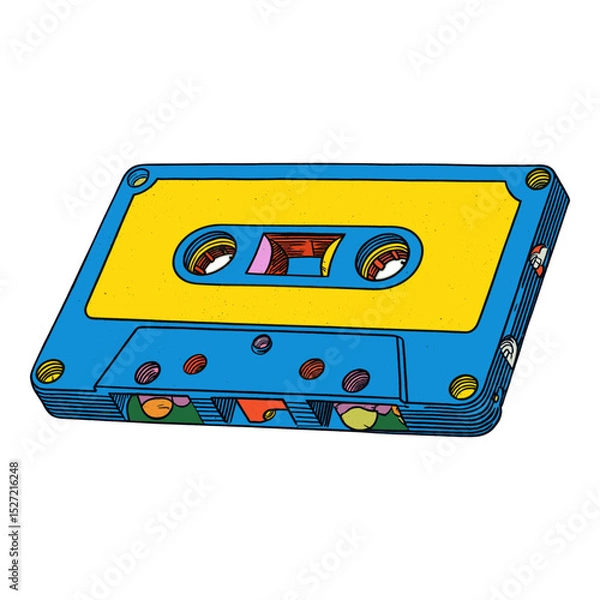Obraz Music tape illustration cassette colorful vector