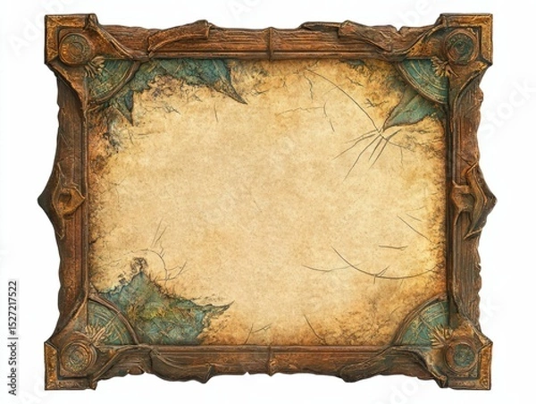 Obraz Vintage Ornate Frame with Blank Textured Background for Artwork