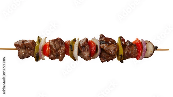 Fototapeta Shashlik isolated on transparent background. Generated with AI

