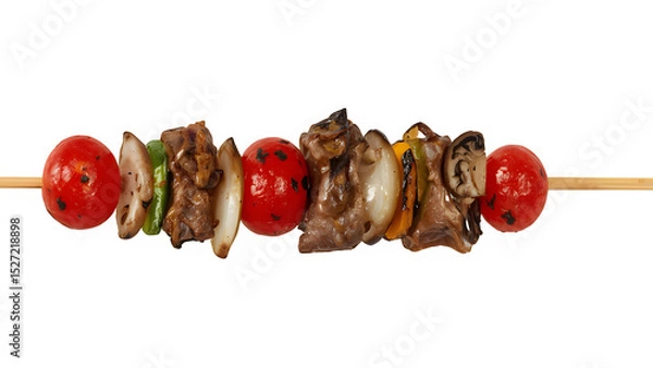 Fototapeta Shashlik isolated on transparent background. Generated with AI

