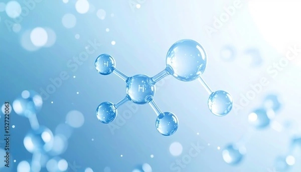 Fototapeta Dynamic bonding animation of ethanol molecule forming with realistic electron shell behavior and atomic motion