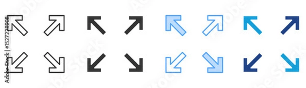 Fototapeta Maximization Icon Set Multiple Style Collection