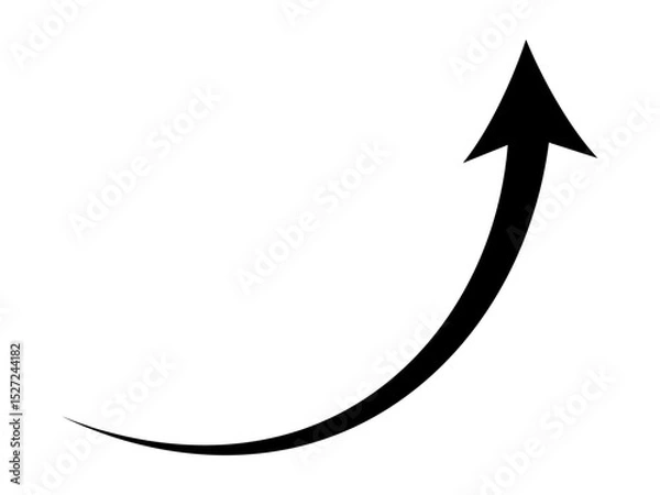 Obraz シンプルな細めの上矢印　やじるし　アップ　上昇　UP　記号　シルエット　ベクター素材