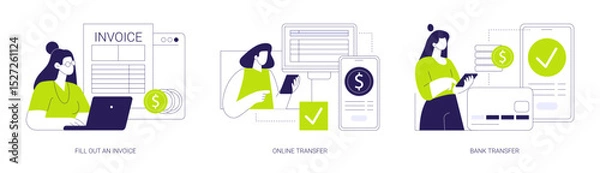 Obraz Remote payroll isolated cartoon vector illustrations se