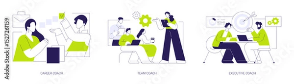 Obraz Business coaching isolated cartoon vector illustrations se