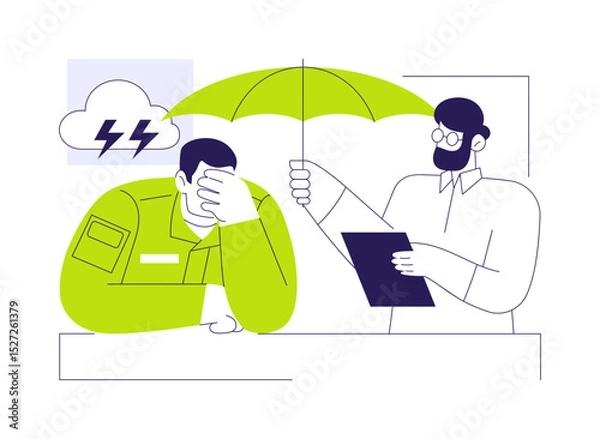Obraz Military and veteran mental health abstract concept vector illustration.