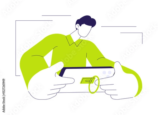 Obraz Phone ring holder abstract concept vector illustration.