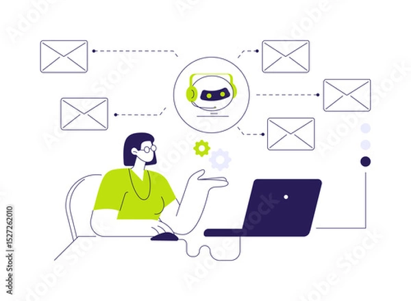 Obraz E-mail processing abstract concept vector illustration.
