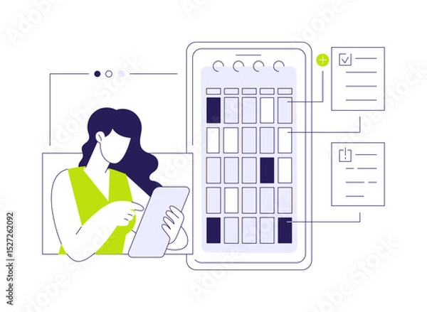 Obraz Scheduling systems abstract concept vector illustration.