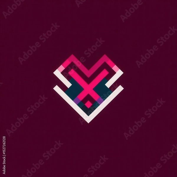 Fototapeta Abstract heart-shaped design with vibrant colors.