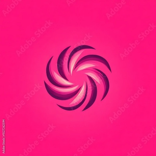 Fototapeta Abstract spiral design on a vibrant pink background.