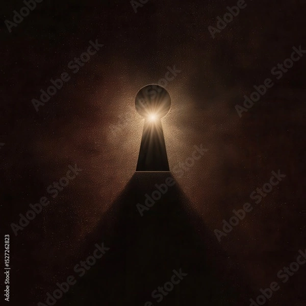 Fototapeta Keyhole revealing a beam of light.