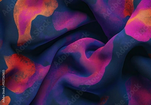 Obraz Abstract Draped Fabric with Vibrant Pink and Purple Pattern