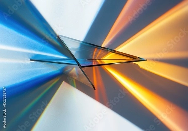 Obraz Abstract Glass Prisms Reflecting Light Colorful Beams