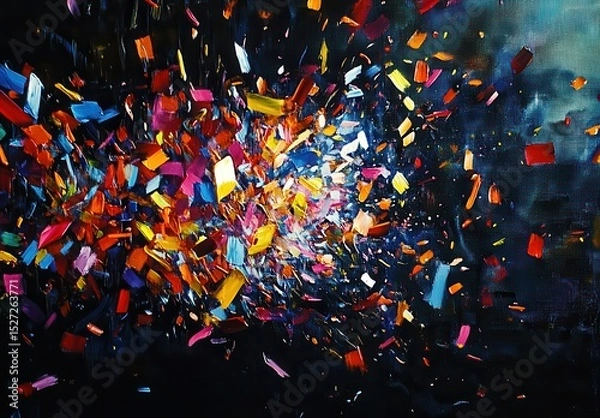 Obraz Abstract Colorful Explosion of Paint Splatter