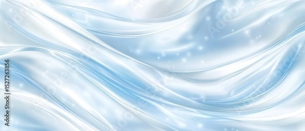 Obraz Elegant Light Blue and White Flowing Fabric Texture