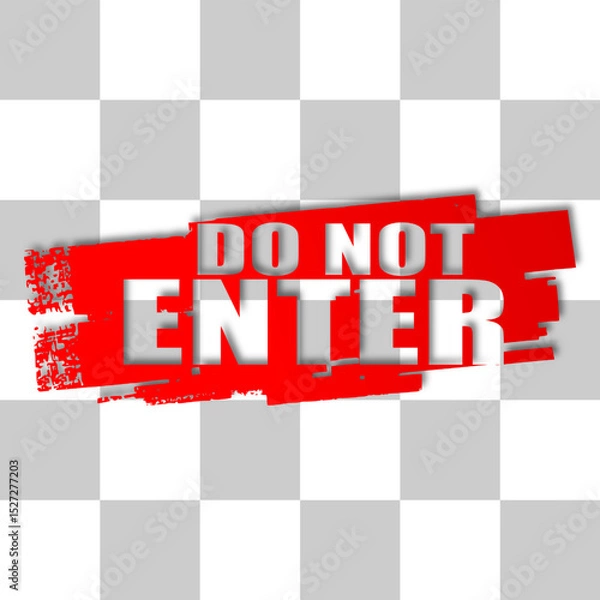 Fototapeta do not enter text on red paint background