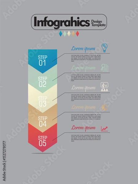 Fototapeta Company presentation infographic template, vector illustration. EPS10