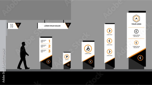 Obraz Exterior and interior signage template set corporate identity