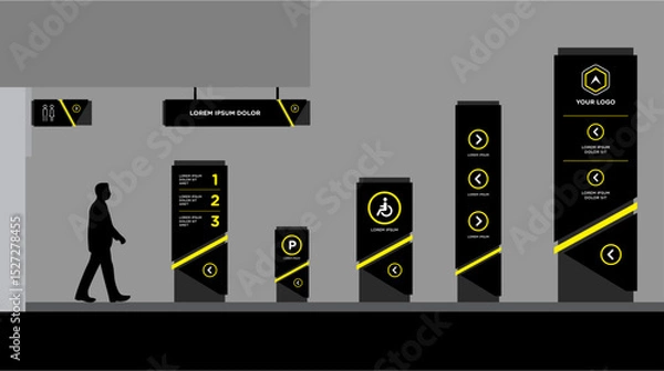 Obraz Exterior and interior signage template set corporate identity