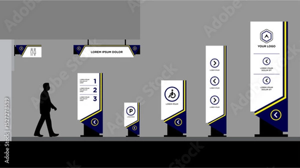 Obraz Exterior and interior signage template set corporate identity