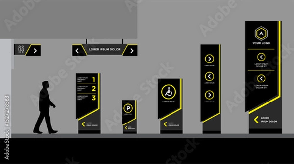 Obraz Exterior and interior signage template set corporate identity