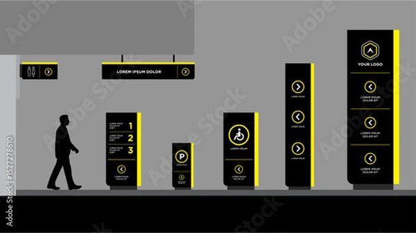 Obraz Exterior and interior signage template set corporate identity
