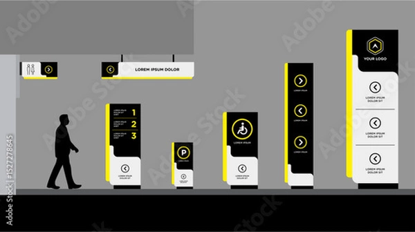 Obraz Exterior and interior signage template set corporate identity