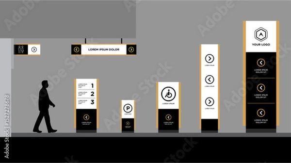 Obraz Exterior and interior signage template set corporate identity