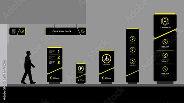 Obraz Exterior and interior signage template set corporate identity