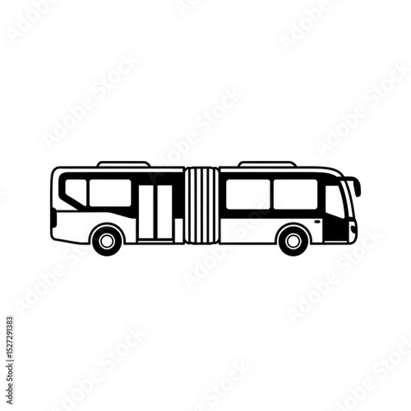 Obraz Black and White Articulated Bus Illustration