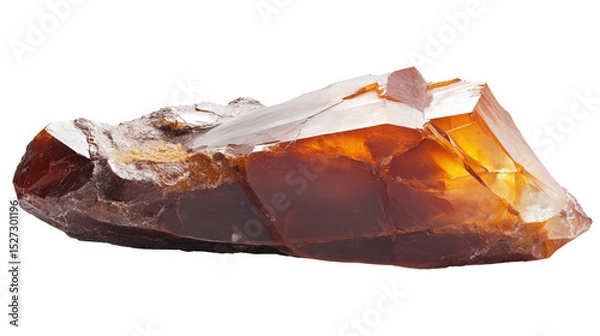 Fototapeta Raw chert flint mineral chunk with sharp edges, Transparent background, PNG file