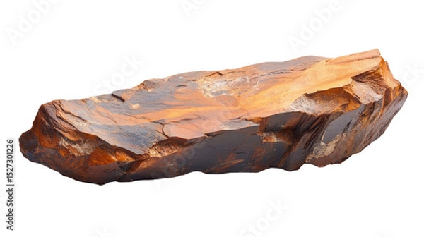 Fototapeta Raw chert flint mineral chunk with sharp edges, Transparent background, PNG file