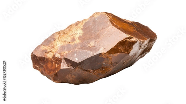 Fototapeta Raw enstatite mineral chunk with bronze sheen, Transparent background, PNG file