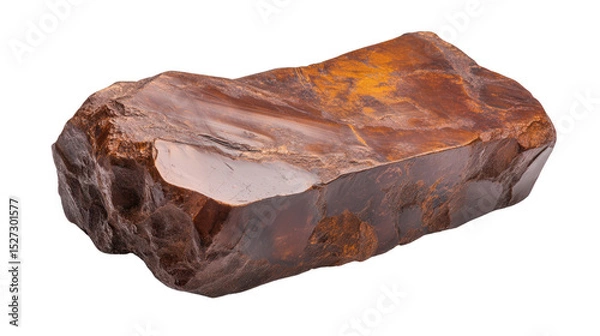 Fototapeta Raw enstatite mineral chunk with bronze sheen, Transparent background, PNG file
