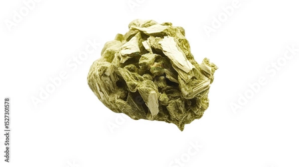 Fototapeta Raw epidote mineral chunk with pistachio green hue, Transparent background, PNG file